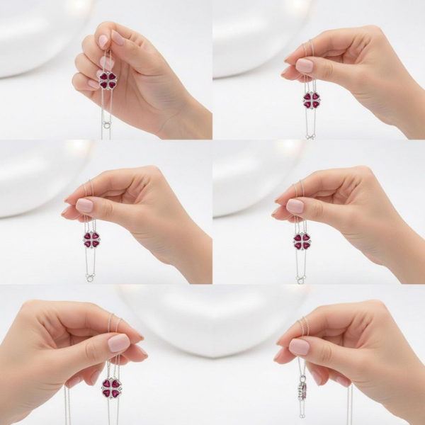 Kırmızı Yonca Kolye 2